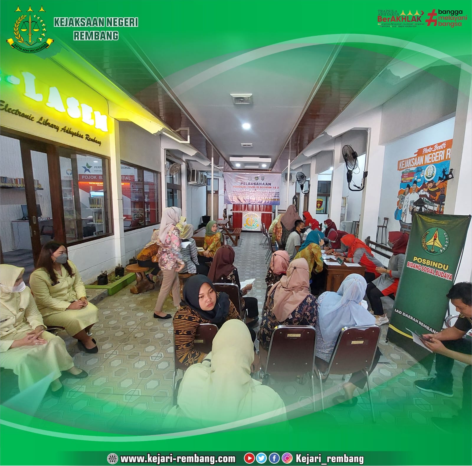 Kegiatan Vaksinasi Covid 19 Booster 1, 2 Dan Sreening PTM (Penyakit Tidak Menular) Pada Kejaksaan Negeri Rembang